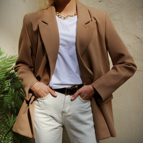Blazer Women Double Breasted Oversized Suits Jacket Official