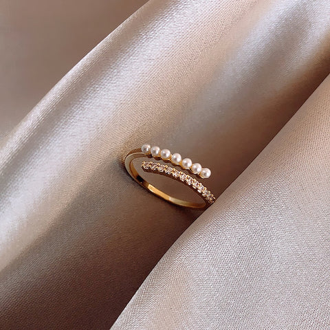 Pearl Index Finger Ring Fashion Temperament Simple Versatile Ring