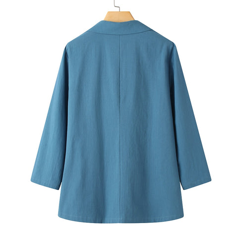 Fashion Cotton Blazers Women's Autumn Coats Casual Long Sleeve