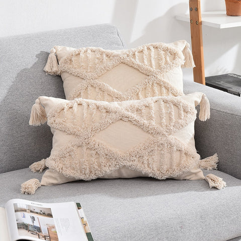Tassels Decorative Cushion Cover  Handmade