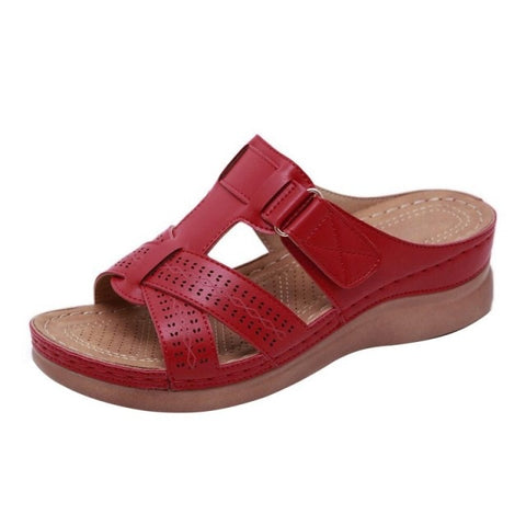 Wedge Premium Orthopedic Open Toe Vintage Anti-slip Leather Casual Platform Retro Shoes