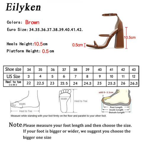 Fashion Thick High Heels Open Toe Ankle Buckle Strap Ladies Pumps