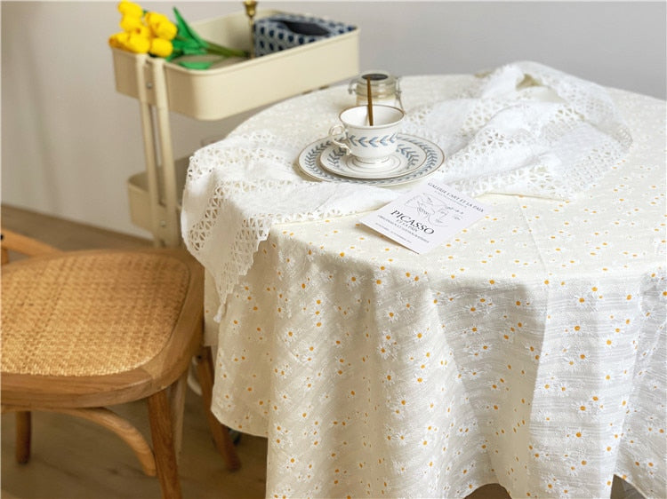 Table Cloth Kitchen Table Rectangular Tablecloth White Pattern