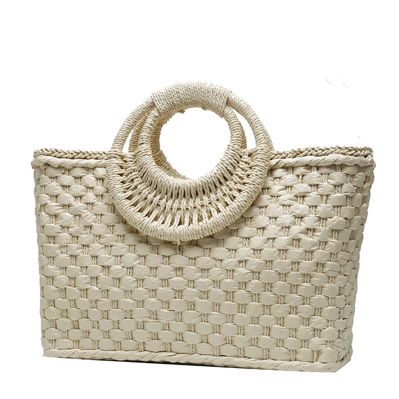 Summer Beach Weave Beach Bag Woven Bucket Bag Casual Handbags