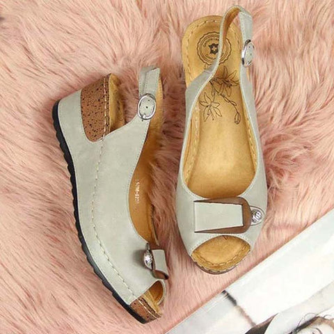 Sandals Retro Wedges Summer Wedge Sandals Female Casual Sewing Women Shoes