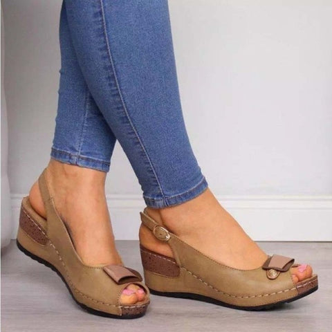 Sandals Retro Wedges Summer Wedge Sandals Female Casual Sewing Women Shoes