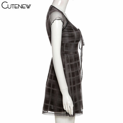 Pattern A-Line Short Sleeve Mini Dress Casual Stretch Comfortable