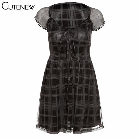 Pattern A-Line Short Sleeve Mini Dress Casual Stretch Comfortable