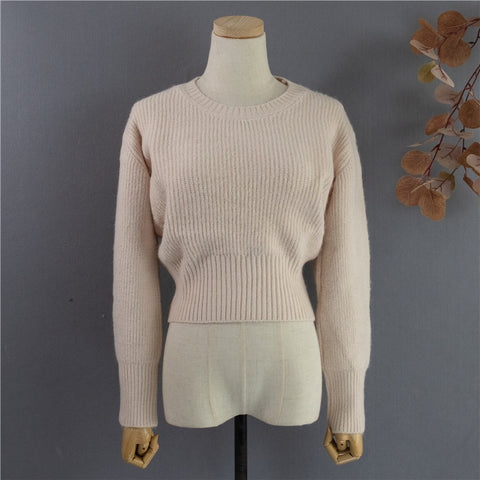 Women's Sweater Pullovers Warm Minimalist Short Elegant Solid Sweet Jumpers