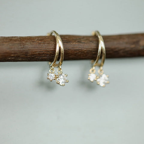 Silver Shiny Crystal Earrings Jewelry Accessories
