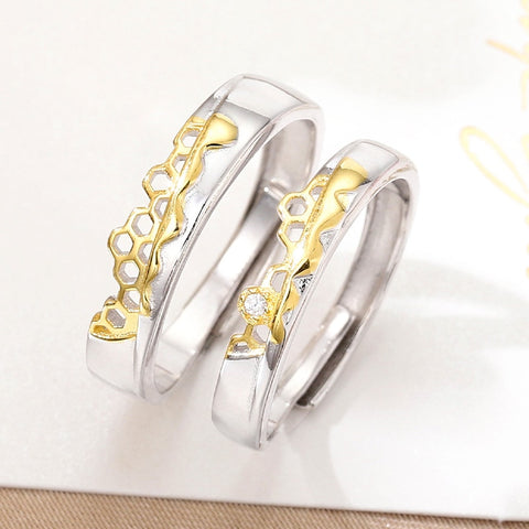 Sterling Silver Prevent Allergy Never Fade Love Pairs Rings