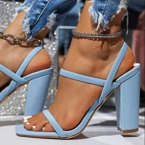 Ladies 8.5cm High Heels Shoes Woman Pumps Open Toes Fashion