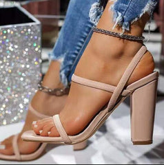 Ladies 8.5cm High Heels Shoes Woman Pumps Open Toes Fashion