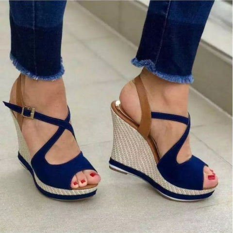 Women's Solid Slope with Bohemian Classic Fashion Trend Wedge Sandals