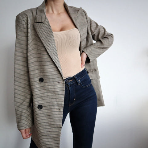Blazer Women Double Breasted Oversized Suits Jacket Official