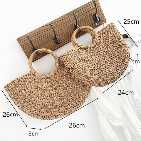 Multi-styles Straw Bags Handmade Woven Beach  Bohemia