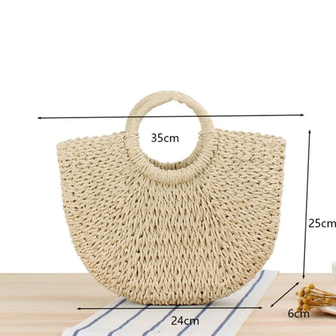 Multi-styles Straw Bags Handmade Woven Beach  Bohemia