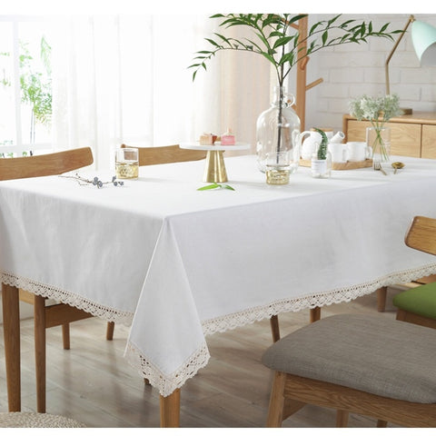 rectangular tablecloth with lace large dinning table cover