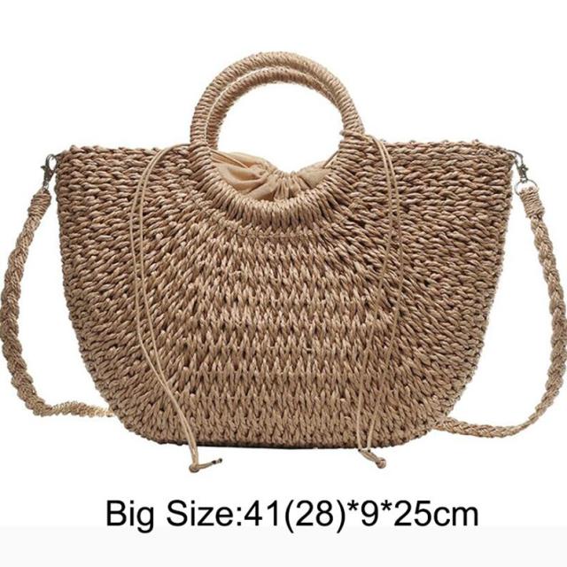 Straw Handbags Vintage Casual Shoulder Women Tote Bags