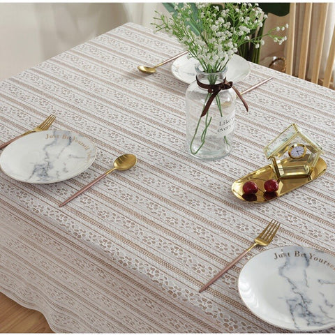 Crocheted Tablecloth White Lace table cover Home Hotel Textile Décor