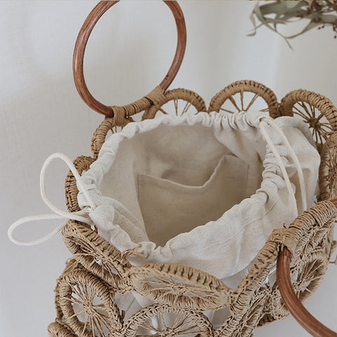 Fashion Rattan Hollow Straw Wicker Woven Handmade Handbags