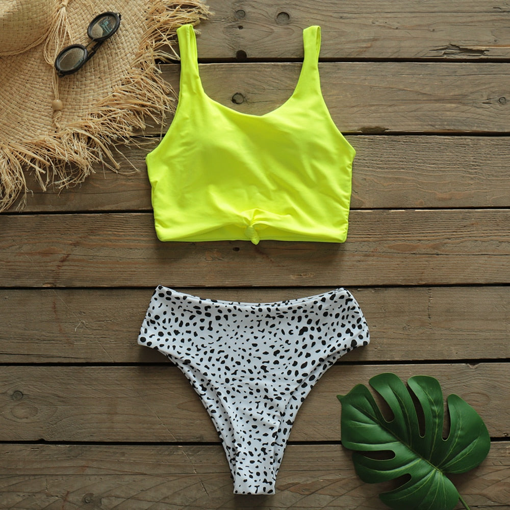 Swimsuit Women Bikini mujer Swimwear High Waist Bikini Set Sport Tops