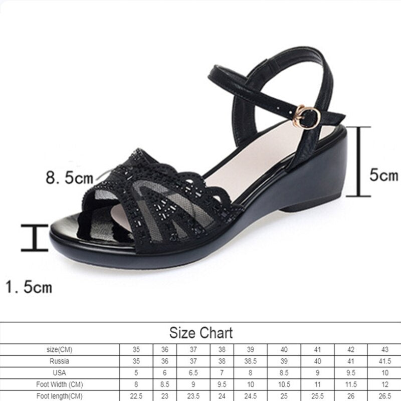 Women's Wedges Pure Color Casual Sandals Ladies