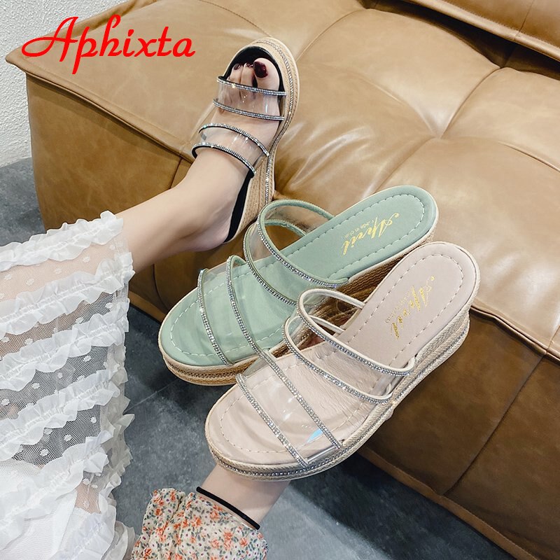 9cm Super High Heels Platform Wedge Slippers Shoes