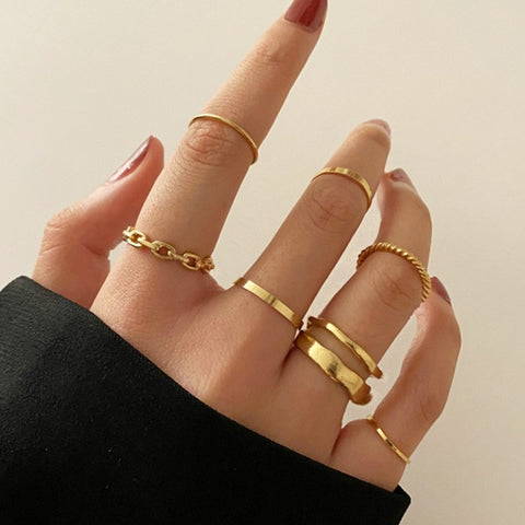 Fashion Gold Joint Knuckle Rings Twist Minimalist Simple