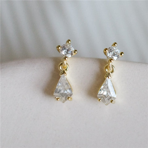 Sterling Silver Drop Crystal  Earrings