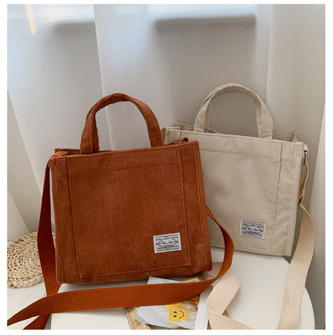 Designer Handbag Corduroy Ladies Bag Trend Single