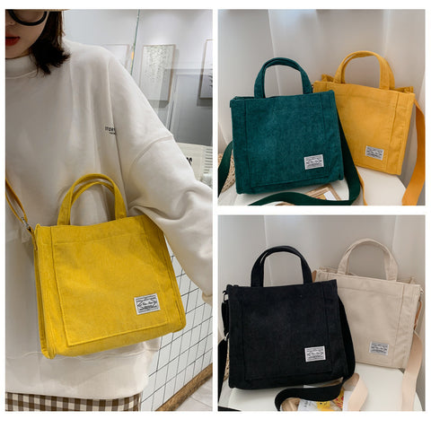 Designer Handbag Corduroy Ladies Bag Trend Single