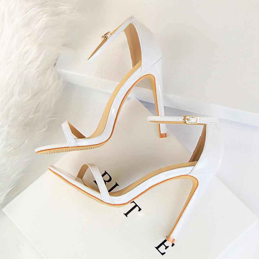 Women 10cm High Heels Flock Stripper Sandals Female Classic Pumps