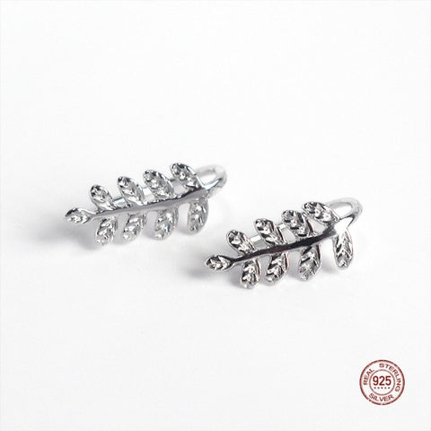 Sterling Silver Hollow Clover Ear Studs Shining Zircon Crystal Earrings