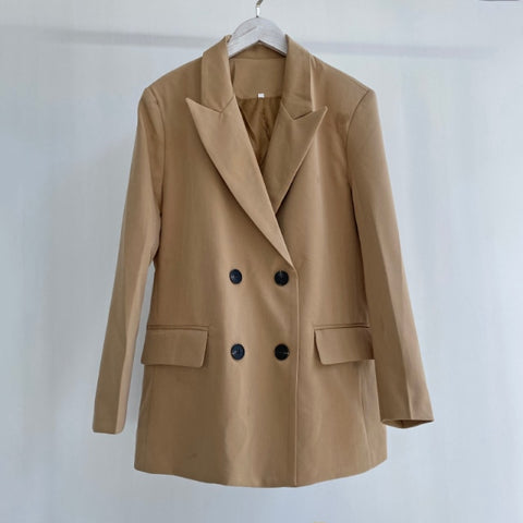 Blazer Women Double Breasted Oversized Suits Jacket Official