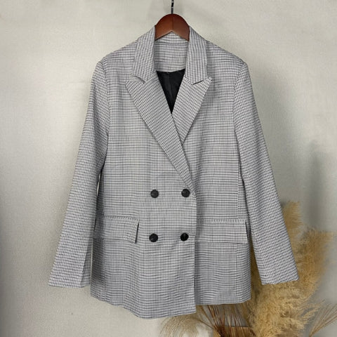 Blazer Women Double Breasted Oversized Suits Jacket Official
