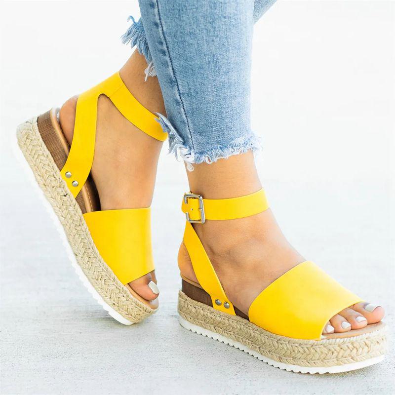 Women Wedges Platform Ladies Shoes Ladies Slip on Strap Cross