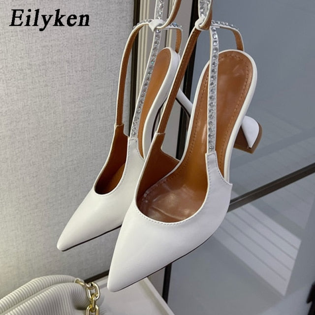 Diamond Women Pumps Sandals Pointed Toe Ankle Strap stripper heels Pumps