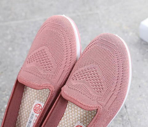 knitted fabric loafers for women casual sneakers