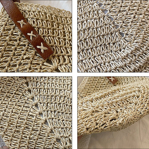 Bucket Straw Bags Rattan Shoulder Bag Handmade