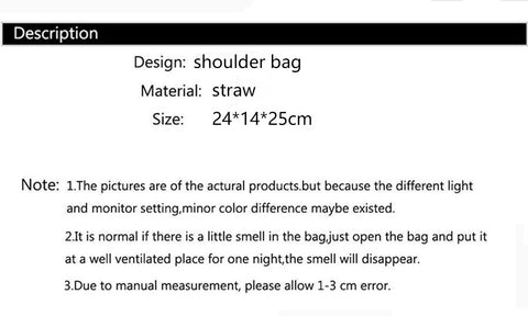 Woven Straw Ladies Bucket Bag Retro Shoulder Bags