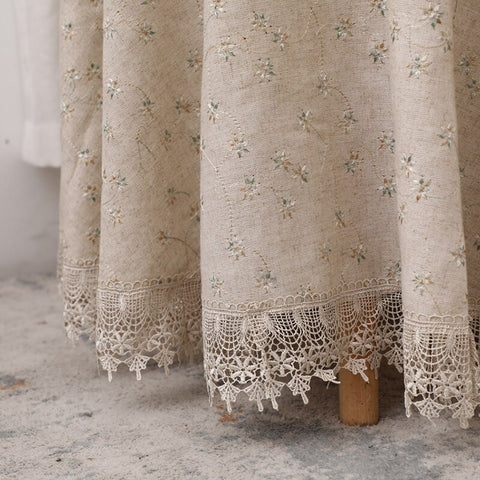 Embroidered Floral Table Cloth Rectangular Tablecloth