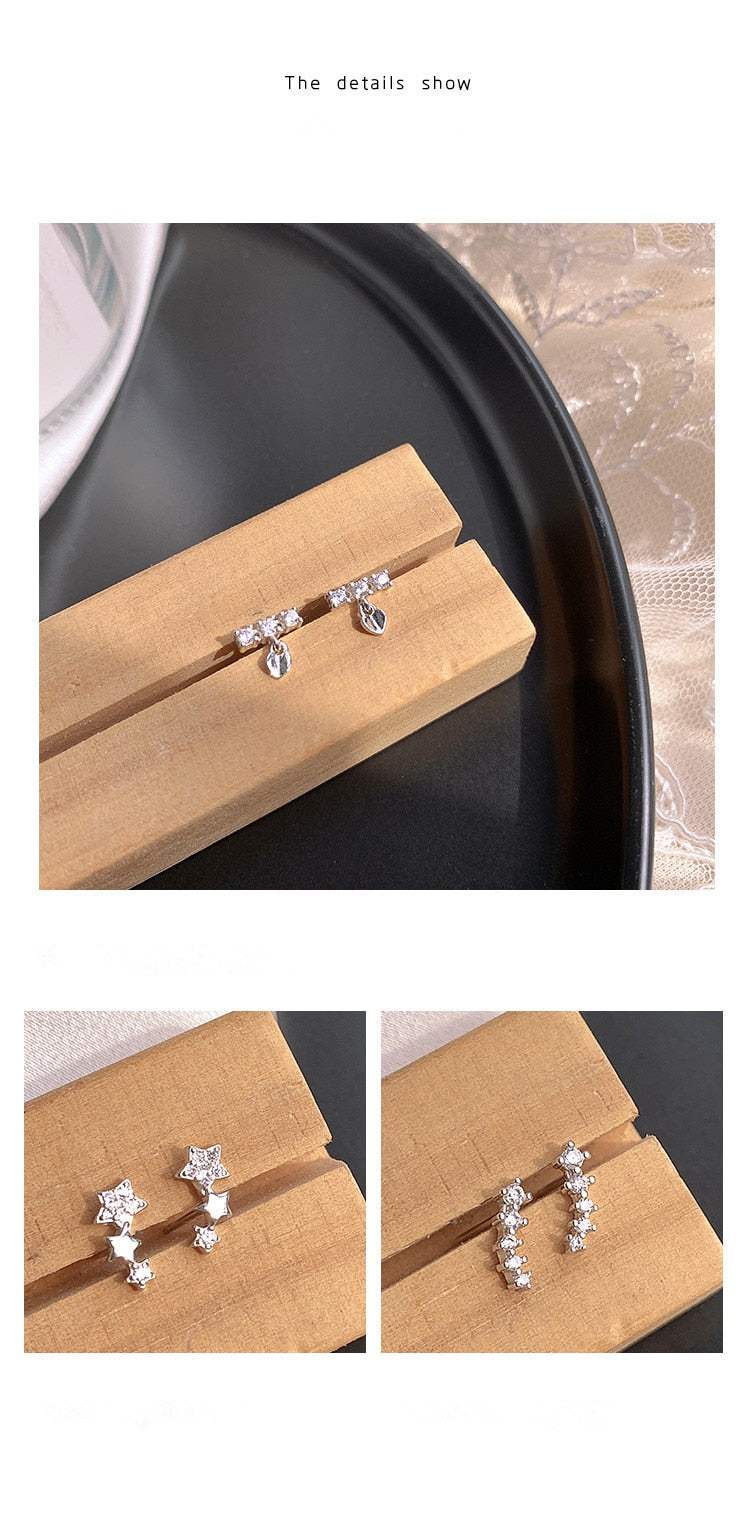 Simple Star Combination Stud Earrings