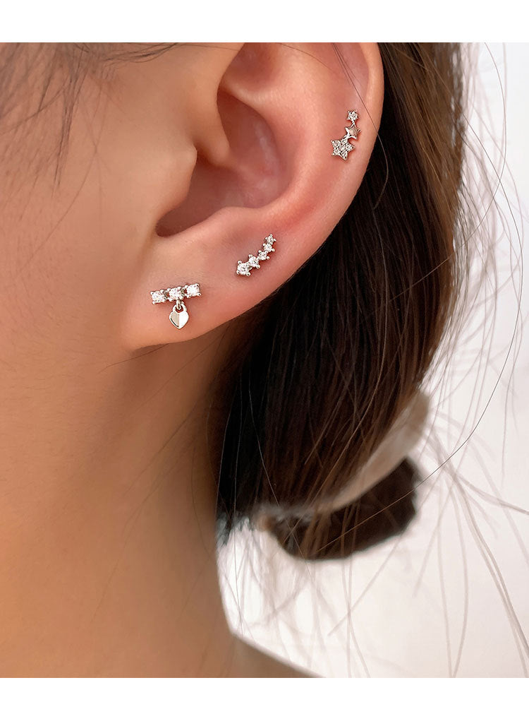 Simple Star Combination Stud Earrings