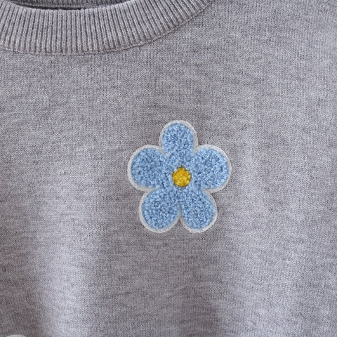 Floral Embroidery Pullover Sweater High Quality Women Elegant O Neck Knitted Tops