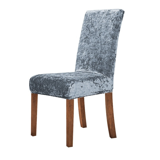 Velvet Dining Chair Cover Elastic Stretch Chair Slipcover