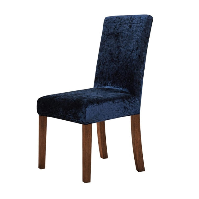 Velvet Dining Chair Cover Elastic Stretch Chair Slipcover