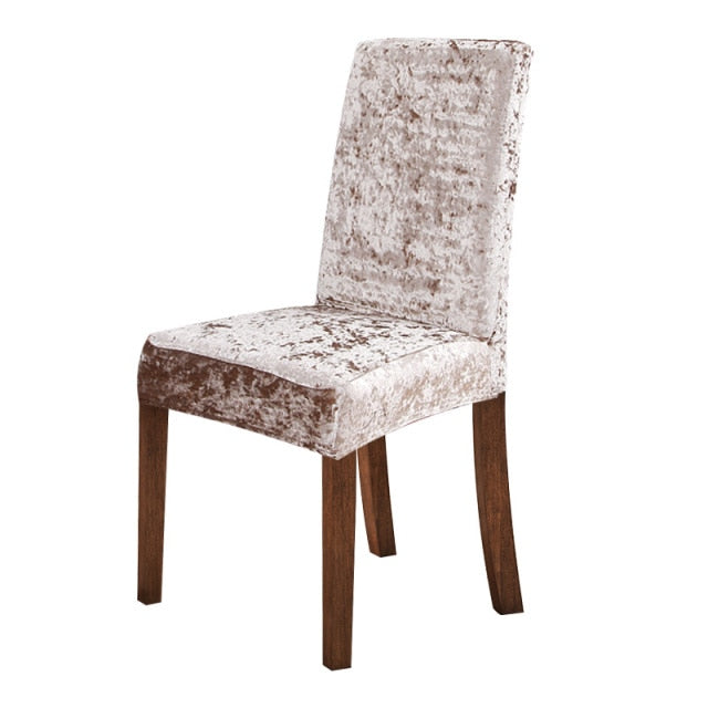 Velvet Dining Chair Cover Elastic Stretch Chair Slipcover