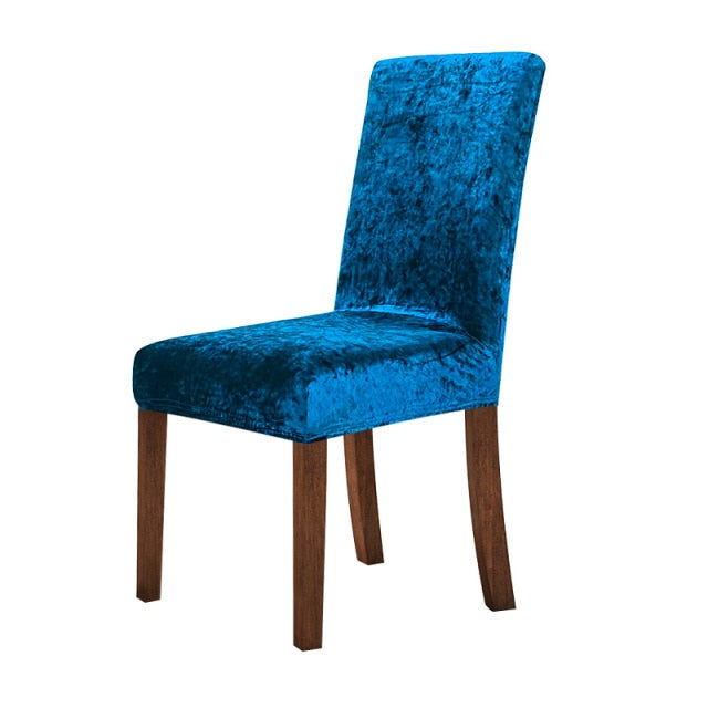 Velvet Dining Chair Cover Elastic Stretch Chair Slipcover