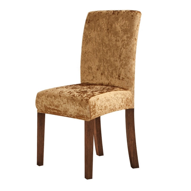 Velvet Dining Chair Cover Elastic Stretch Chair Slipcover